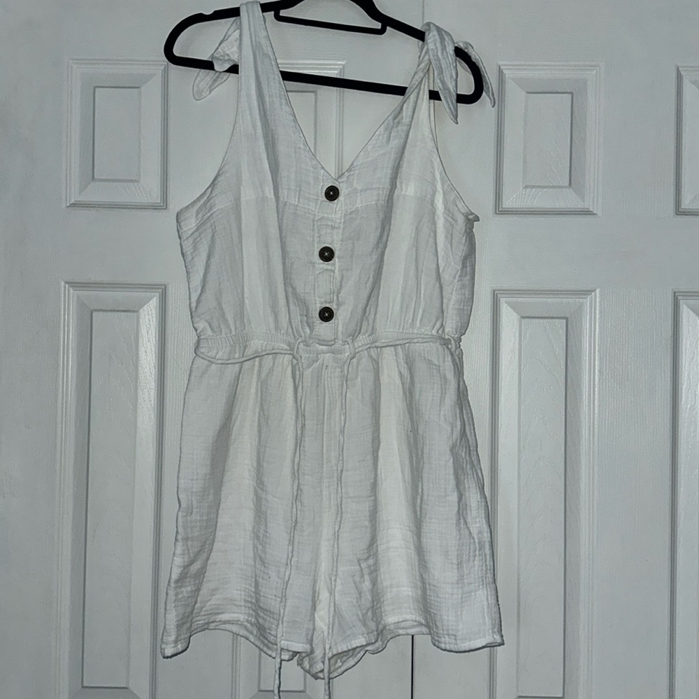 White linen romper